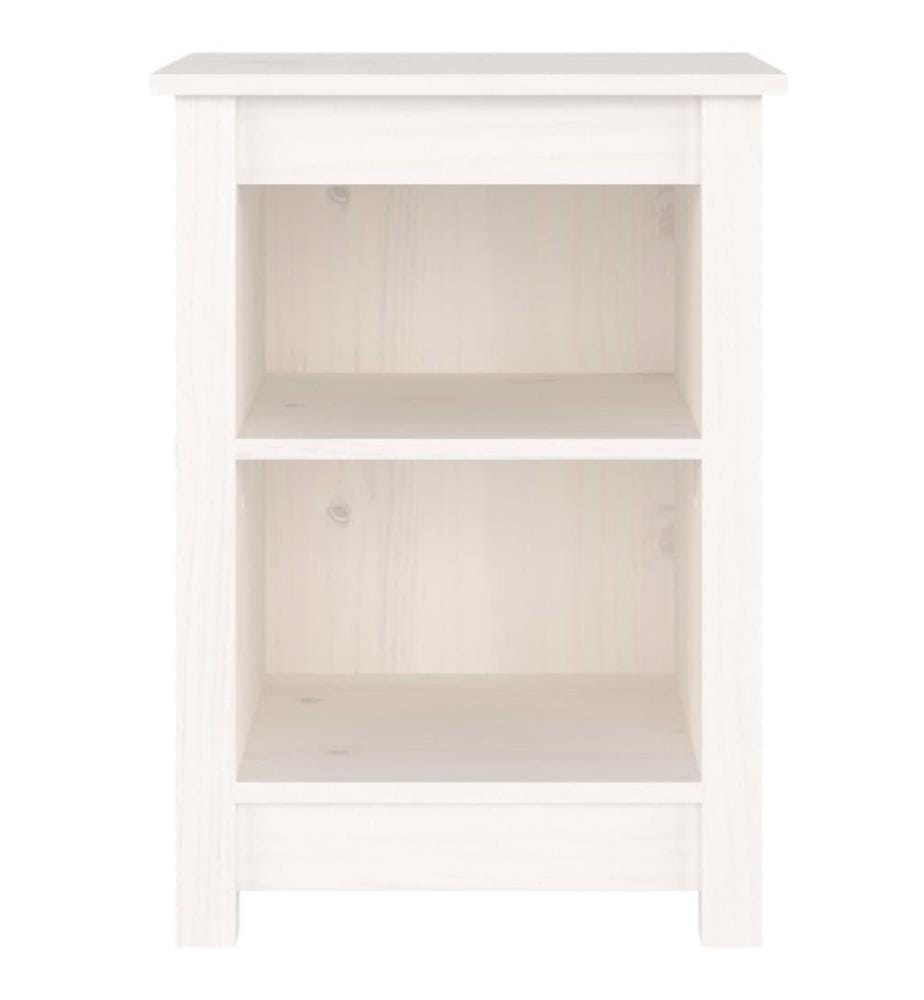 Nachttische 2 Stk. Weiss 40x35x55 cm Massivholz Kiefer