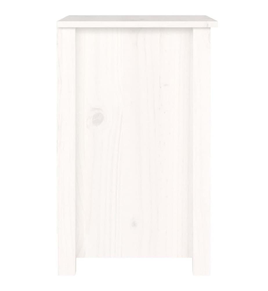 Nachttische 2 Stk. Weiss 40x35x55 cm Massivholz Kiefer