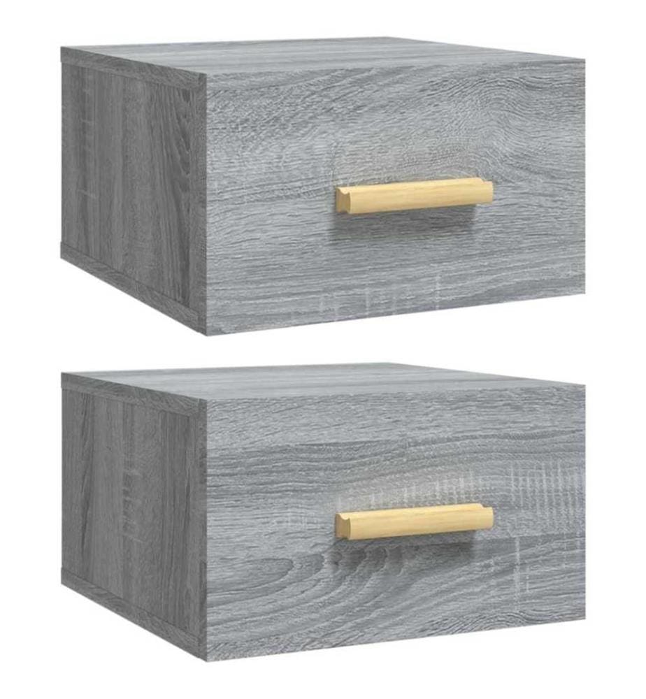 Wand-Nachttische 2 Stk. Grau Sonoma 35x35x20 cm