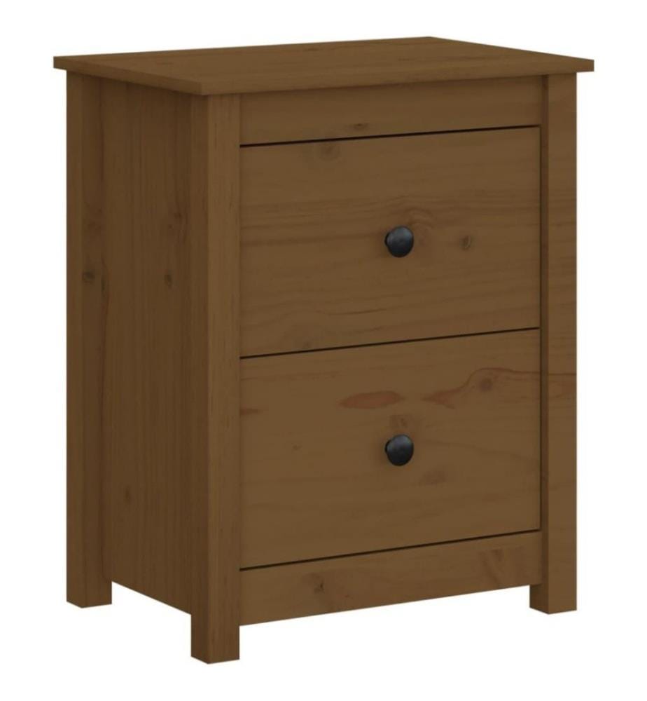 Nachttische 2 Stk. Honigbraun 50x35x61,5 cm Massivholz Kiefer