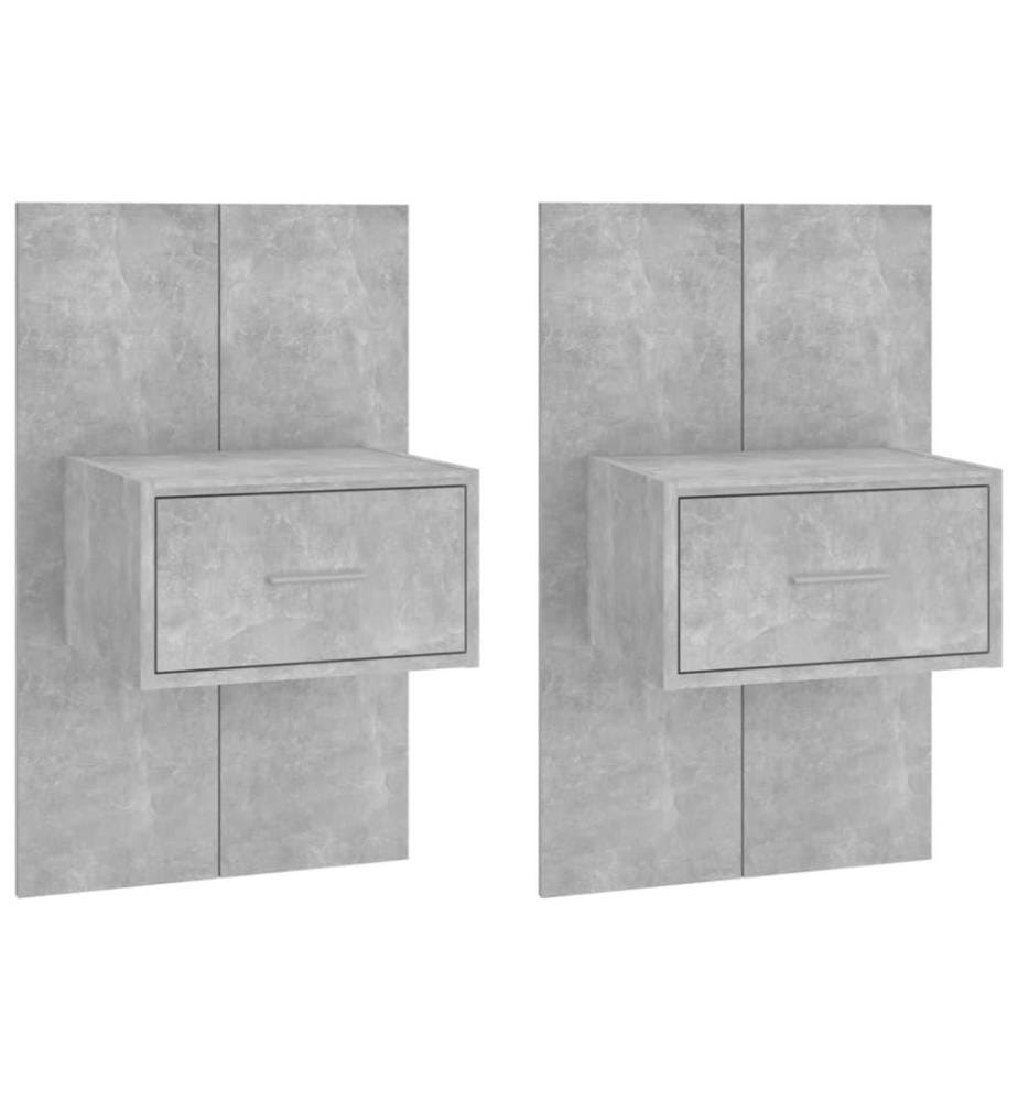 Tables de chevet murales 2 pcs Gris béton