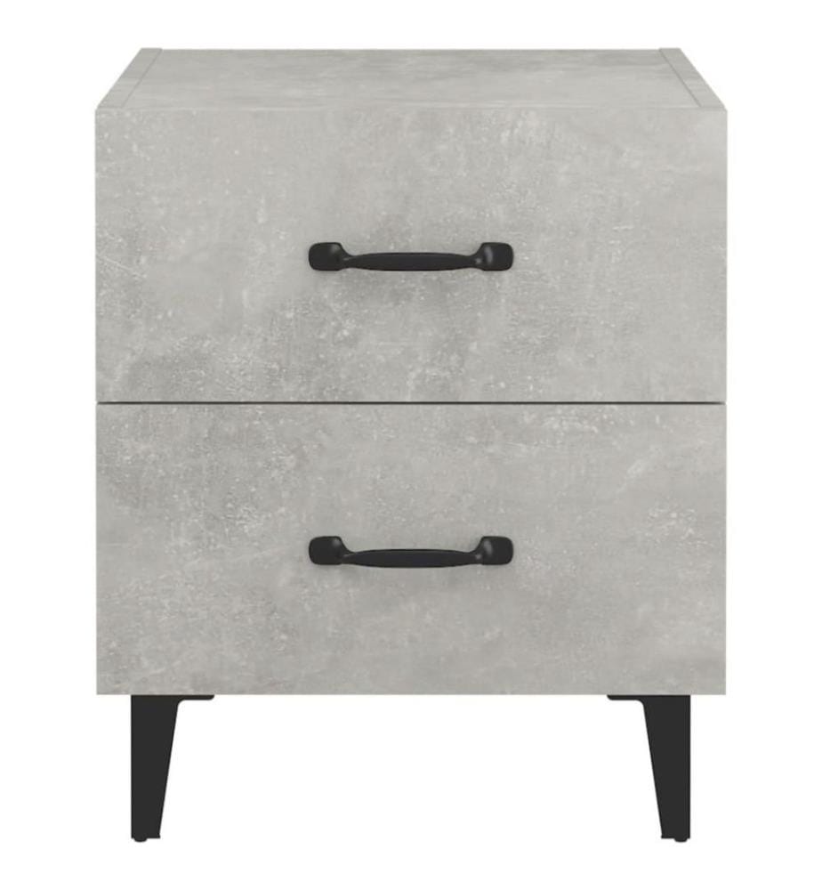 Nachttische 2 Stk. Betongrau 40x35x47,5 cm
