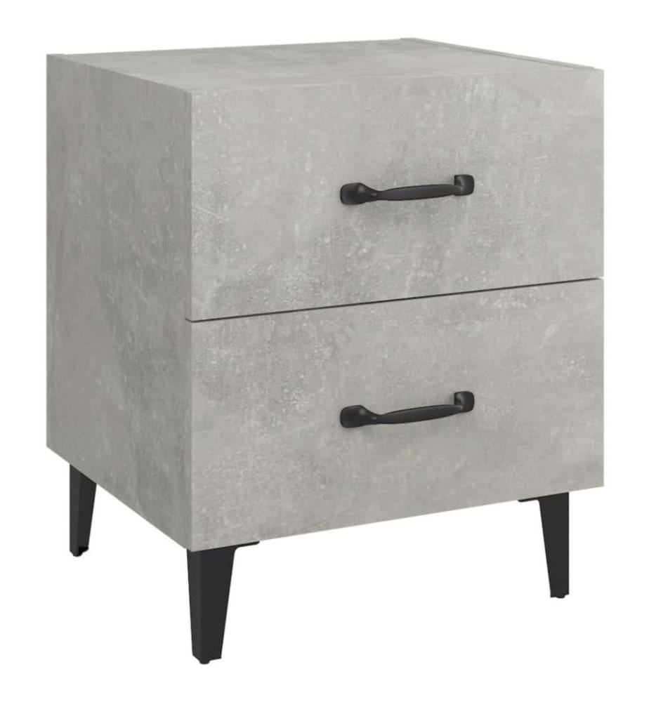 Nachttische 2 Stk. Betongrau 40x35x47,5 cm
