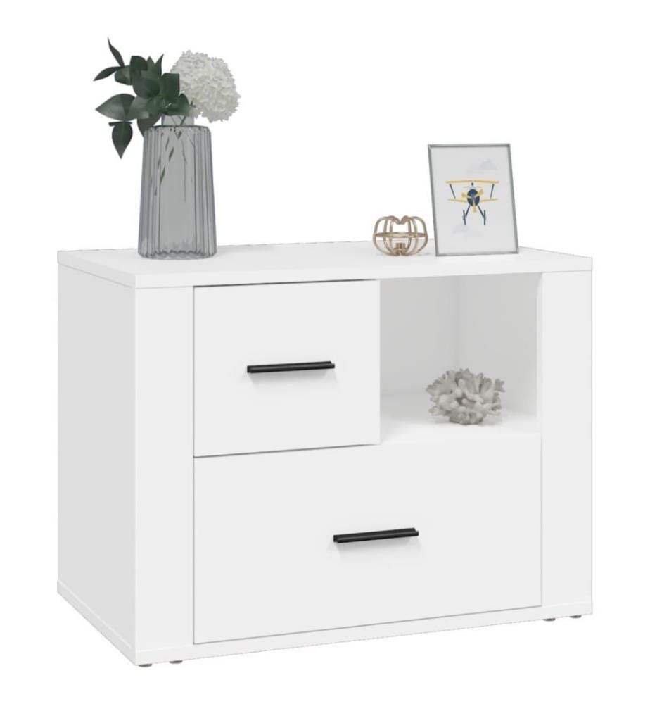 Nachttisch Weiss 60x36x45 cm Holzwerkstoff