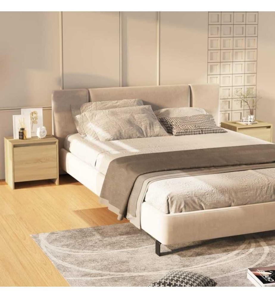 Nachttische 2 Stk. Sonoma-Eiche 45x34x44,5 cm Holzwerkstoff