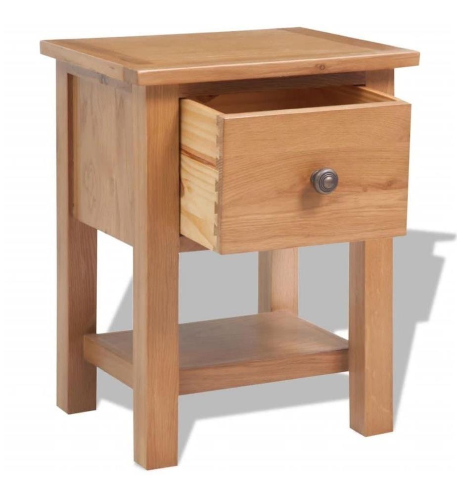 Table de chevet 36 x 30 x 47 cm Bois de chêne massif