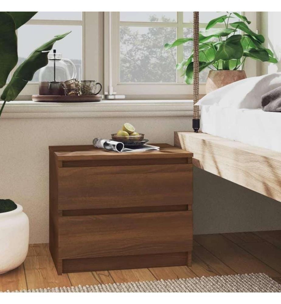 Nachttisch Braun Eiche-Optik 50x39x43,5 cm Holzwerkstoff