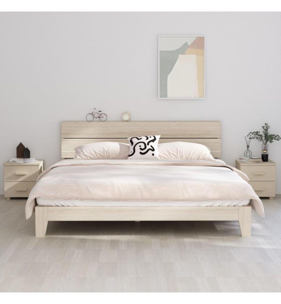 Nachttische 2 Stk. Honigbraun 40x35x44,5 cm Massivholz Kiefer