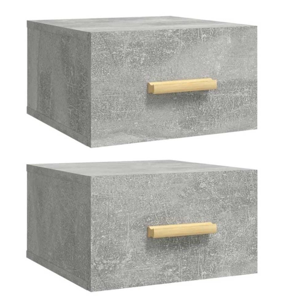 Wand-Nachttische 2 Stk. Betongrau 35x35x20 cm