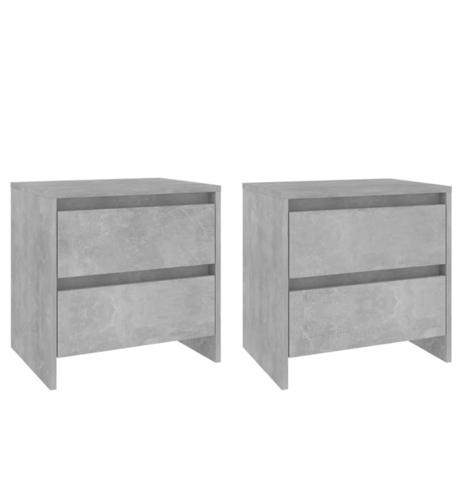 Nachttische 2 Stk. Betongrau 45x34,5x44,5 cm Holzwerkstoff