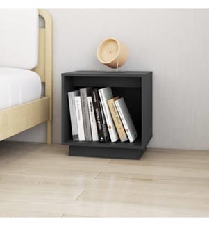 Table de chevet Gris 40x30x40 cm Bois de pin solide