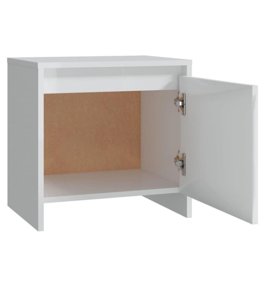 Nachttisch Hochglanz-Weiss 45x34x44,5 cm Holzwerkstoff