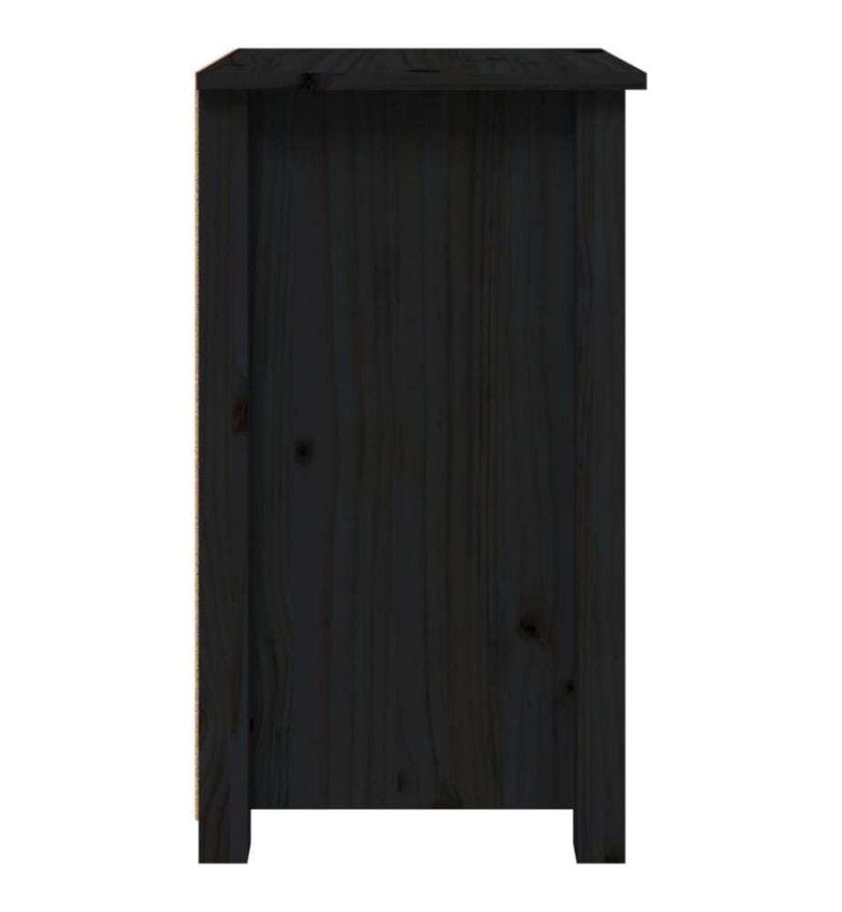 Nachttisch Schwarz 40x35x61,5 cm Massivholz Kiefer
