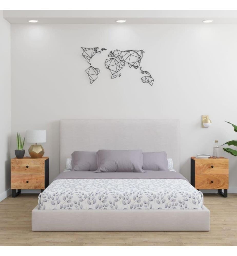 Nachttische 2 Stk. 40x33x46 cm Massivholz Akazie