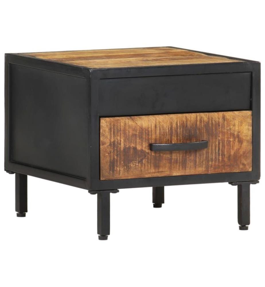 Nachttisch 40x40x35 cm Raues Mangoholz