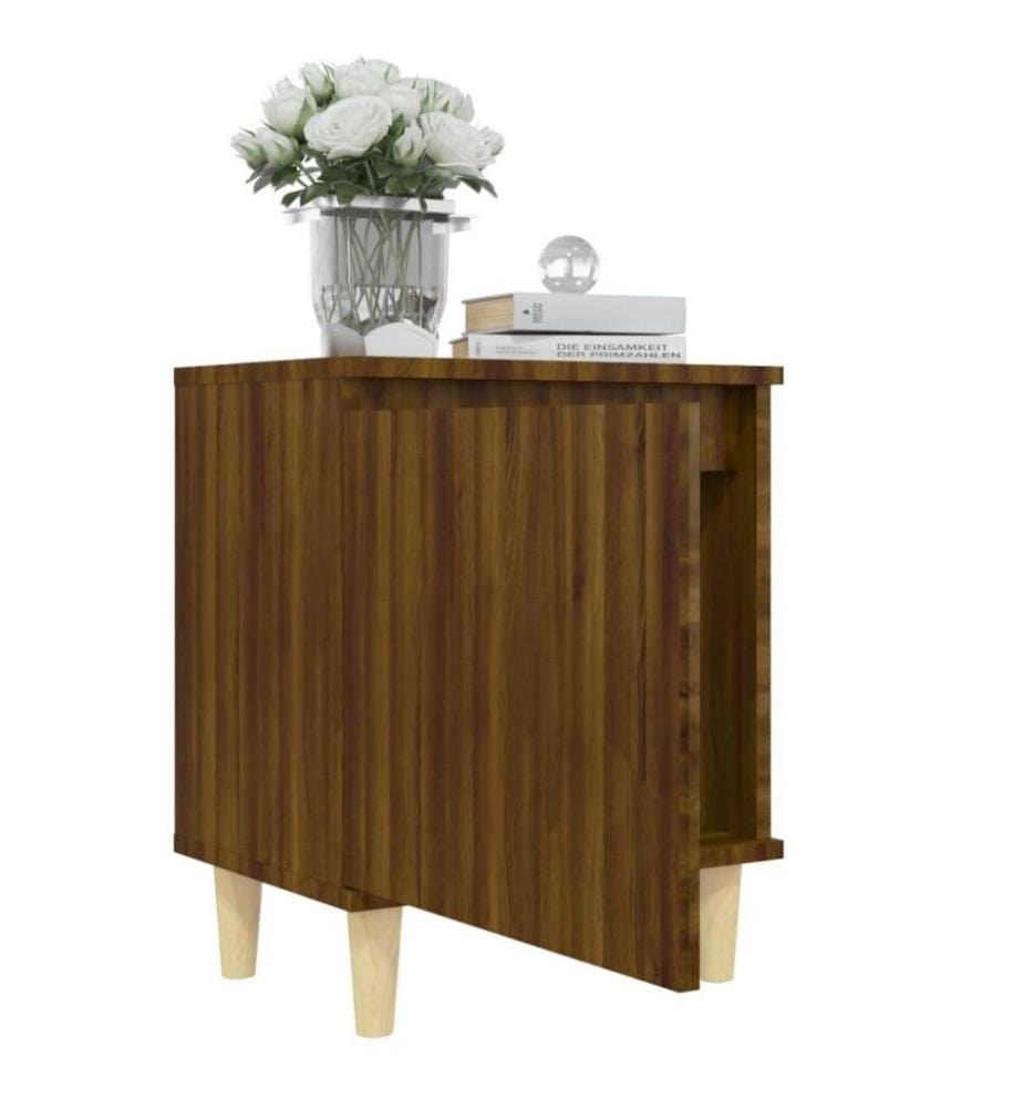 Nachttische 2 Stk. Massivholz-Beinen Braun Eiche 40x30x50cm