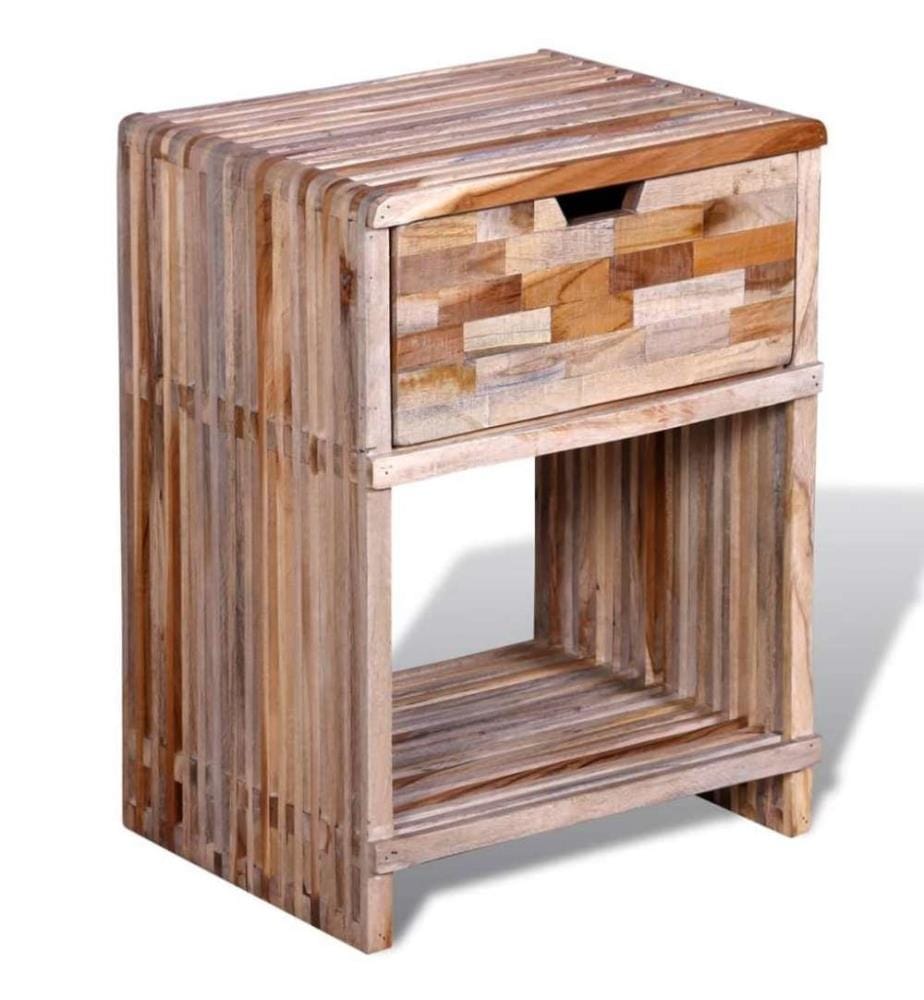 Nachttisch mit Schublade Altholz Teak