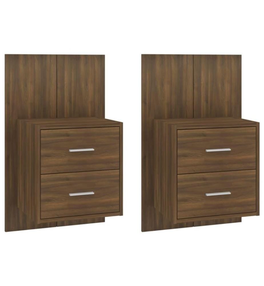 Wand-Nachttische 2 Stk. Braun Eichen-Optik Holzwerkstoff