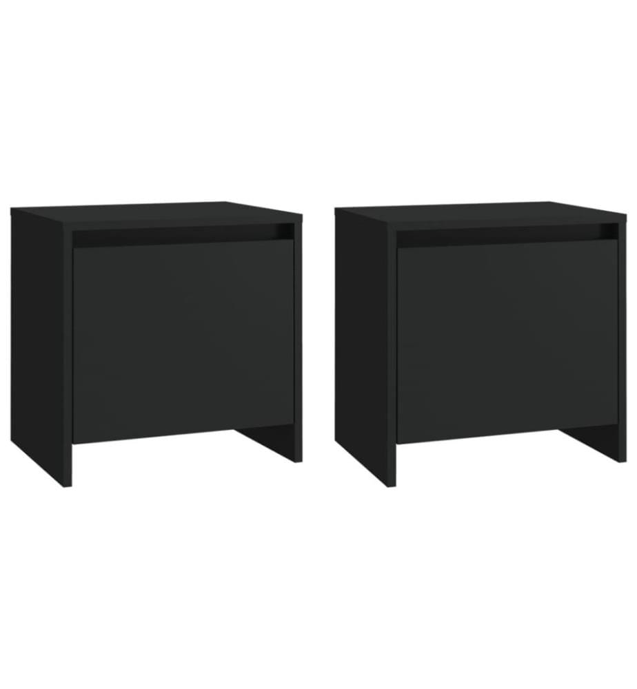 Nachttische 2 Stk. Schwarz 45x34x44,5 cm Holzwerkstoff