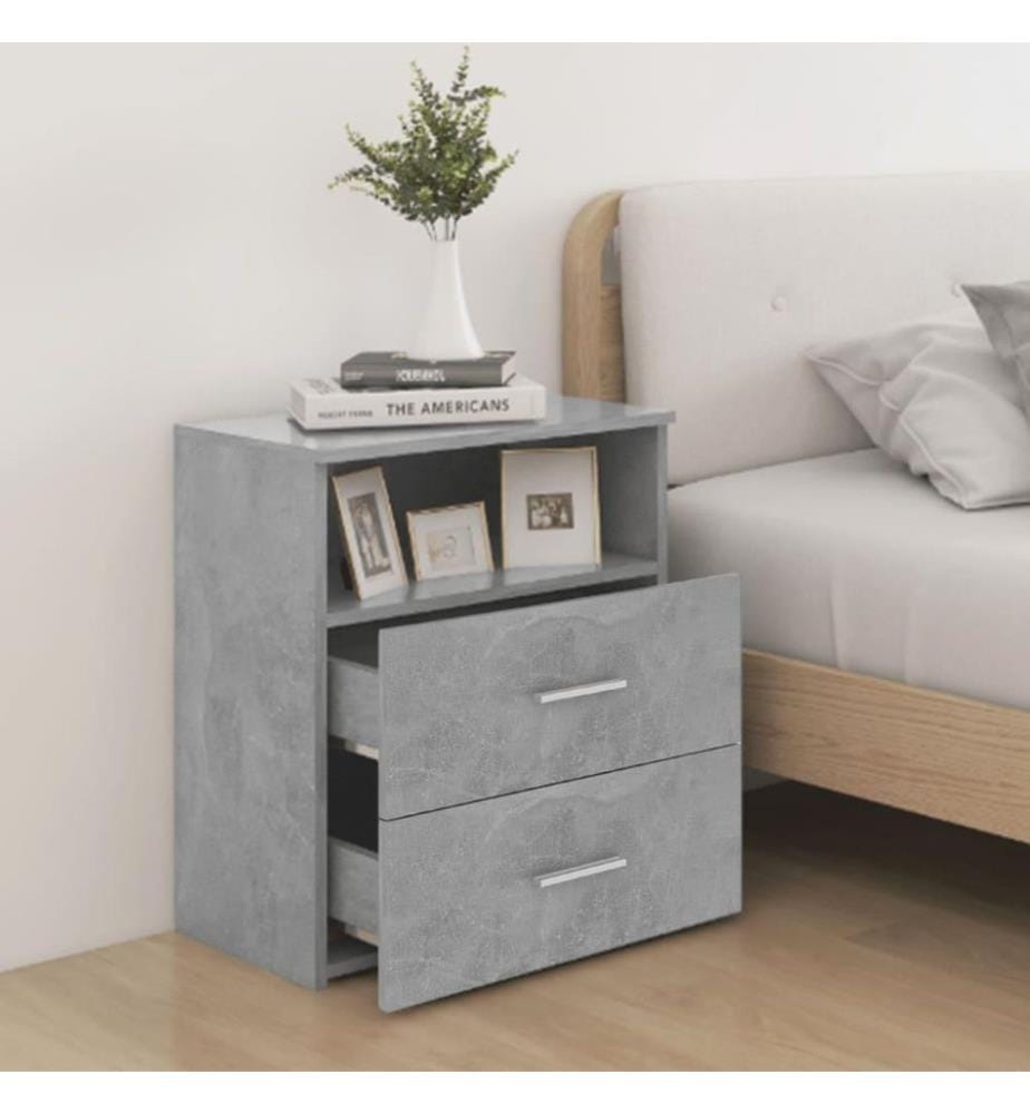 Nachttische 2 Stk. Betongrau 50x32x60cm
