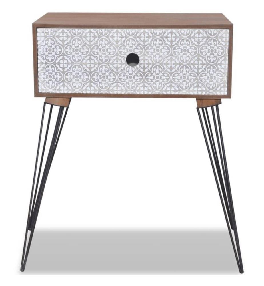 Nachttische mit Schublade 2 Stk. Braun