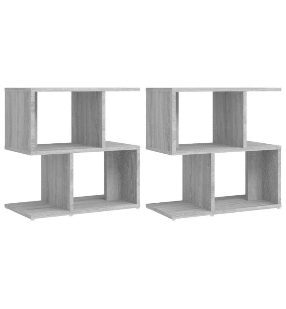 Nachttische 2 Stk. Grau Sonoma 50x30x51,5 cm Holzwerkstoff