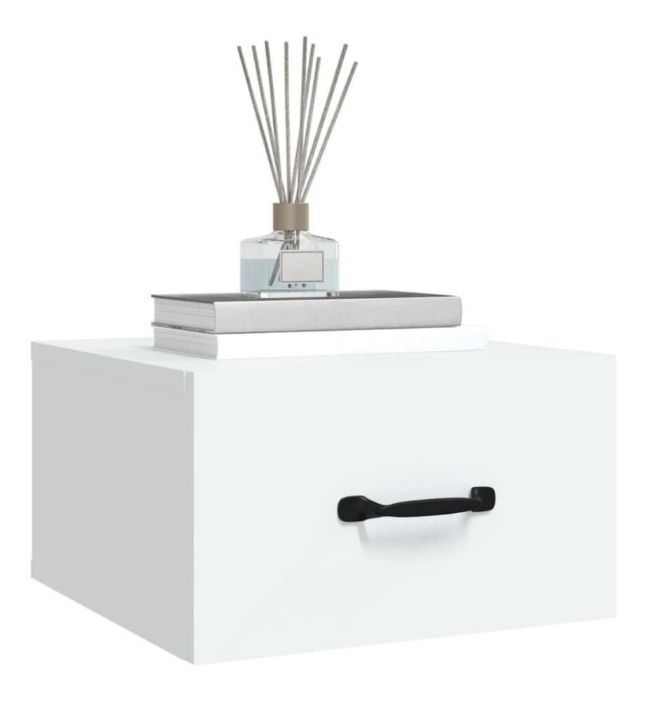 Wand-Nachttische 2 Stk. Weiss 35x35x20 cm