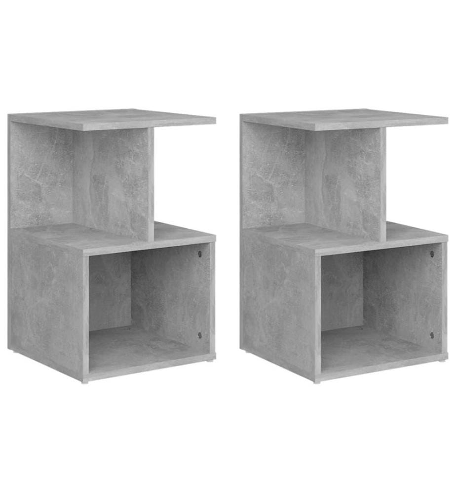 Nachttische 2 Stk. Betongrau 35x35x55 cm Holzwerkstoff