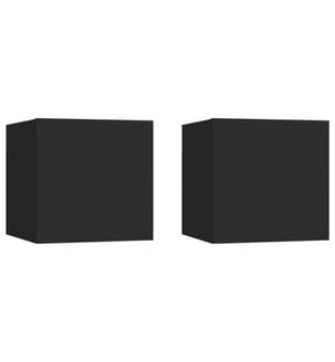 Tables de chevet 2 pcs Noir 30,5x30x30 cm Aggloméré
