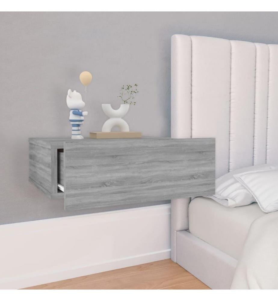 Hängender Nachttisch Grau Sonoma 40x30x15 cm Holzwerkstoff