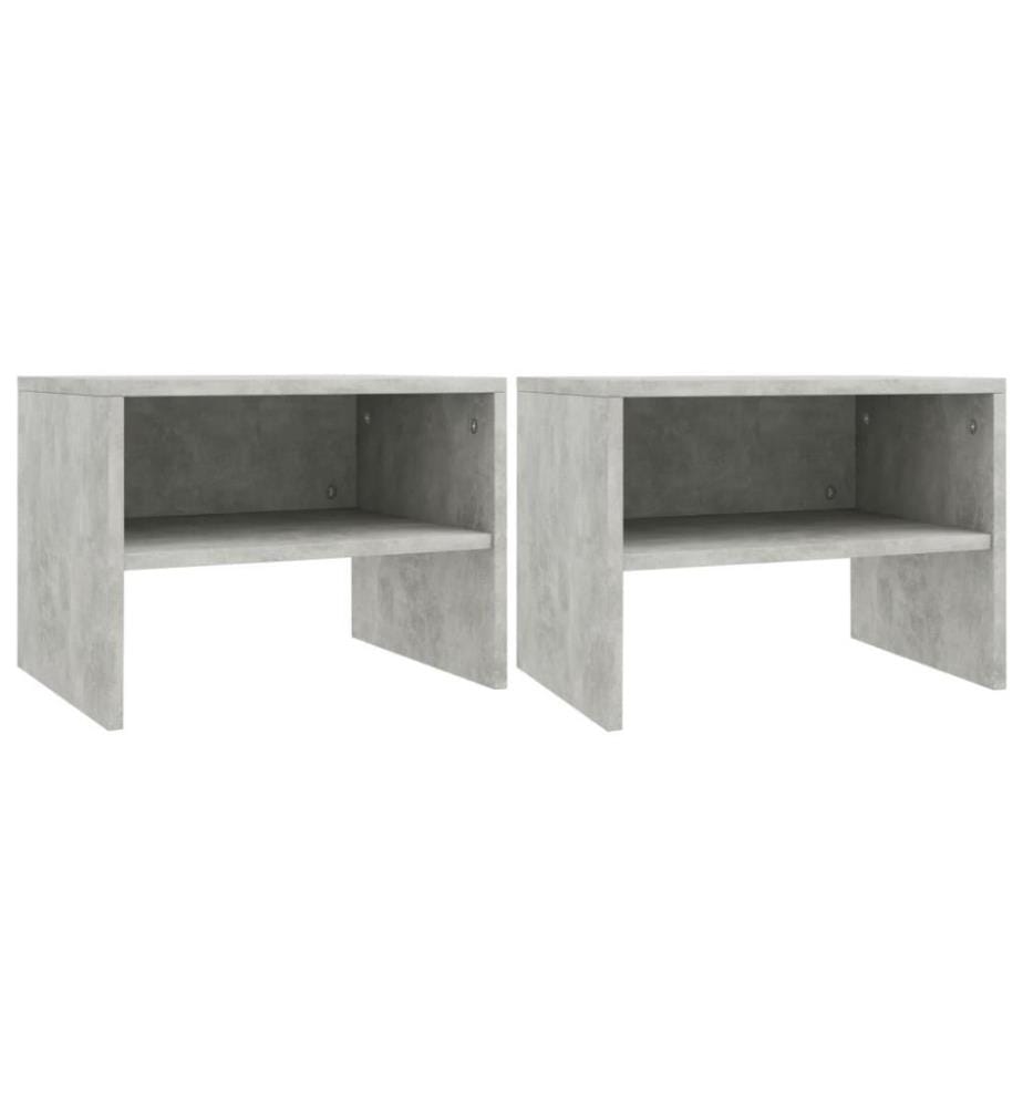 Nachttische 2 Stk. Betongrau 40x30x30 cm Holzwerkstoff
