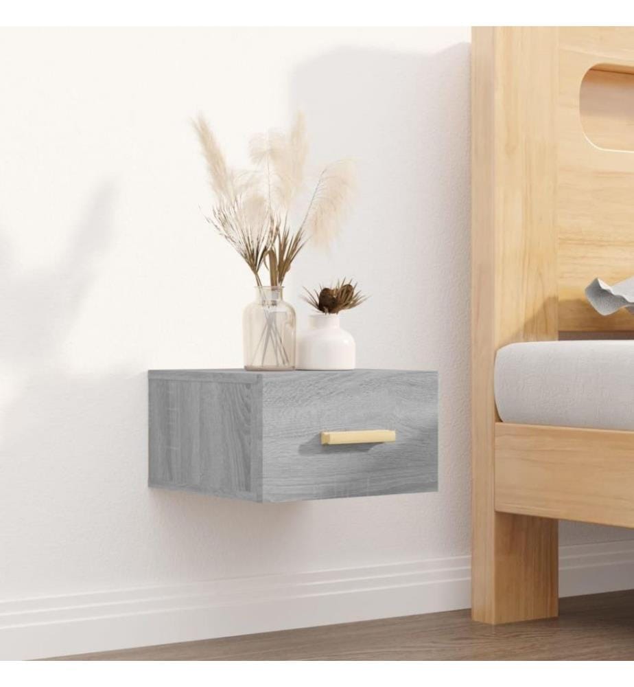Wand-Nachttisch Grau Sonoma 35x35x20 cm