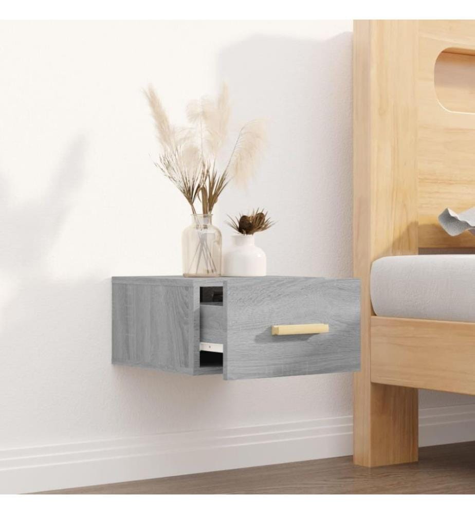 Wand-Nachttisch Grau Sonoma 35x35x20 cm