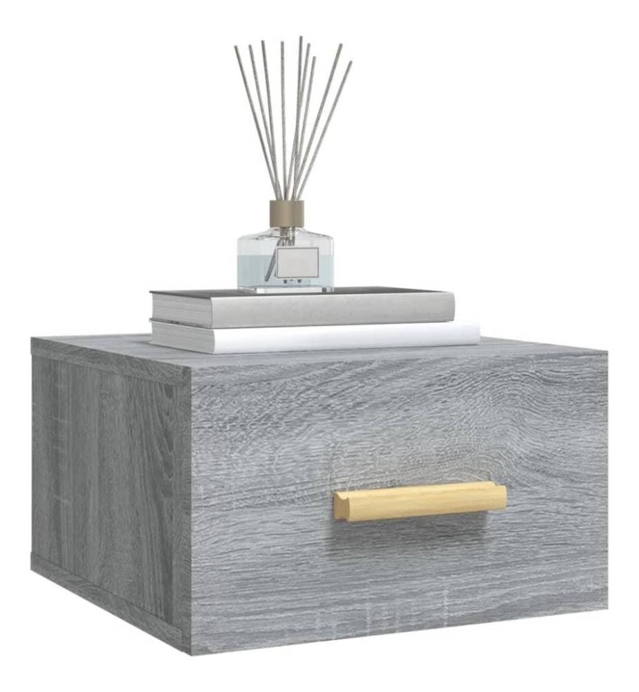 Wand-Nachttisch Grau Sonoma 35x35x20 cm