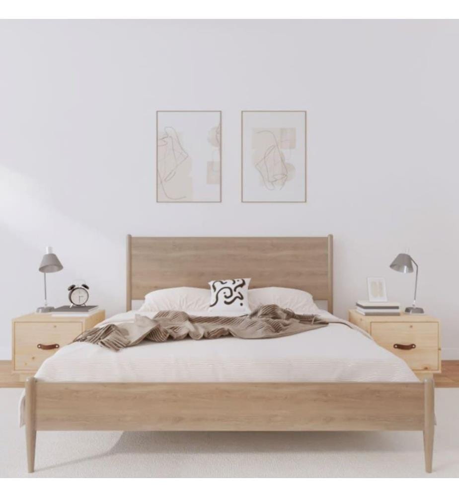 Nachttische 2 Stk. 40x34x35 cm Massivholz Kiefer