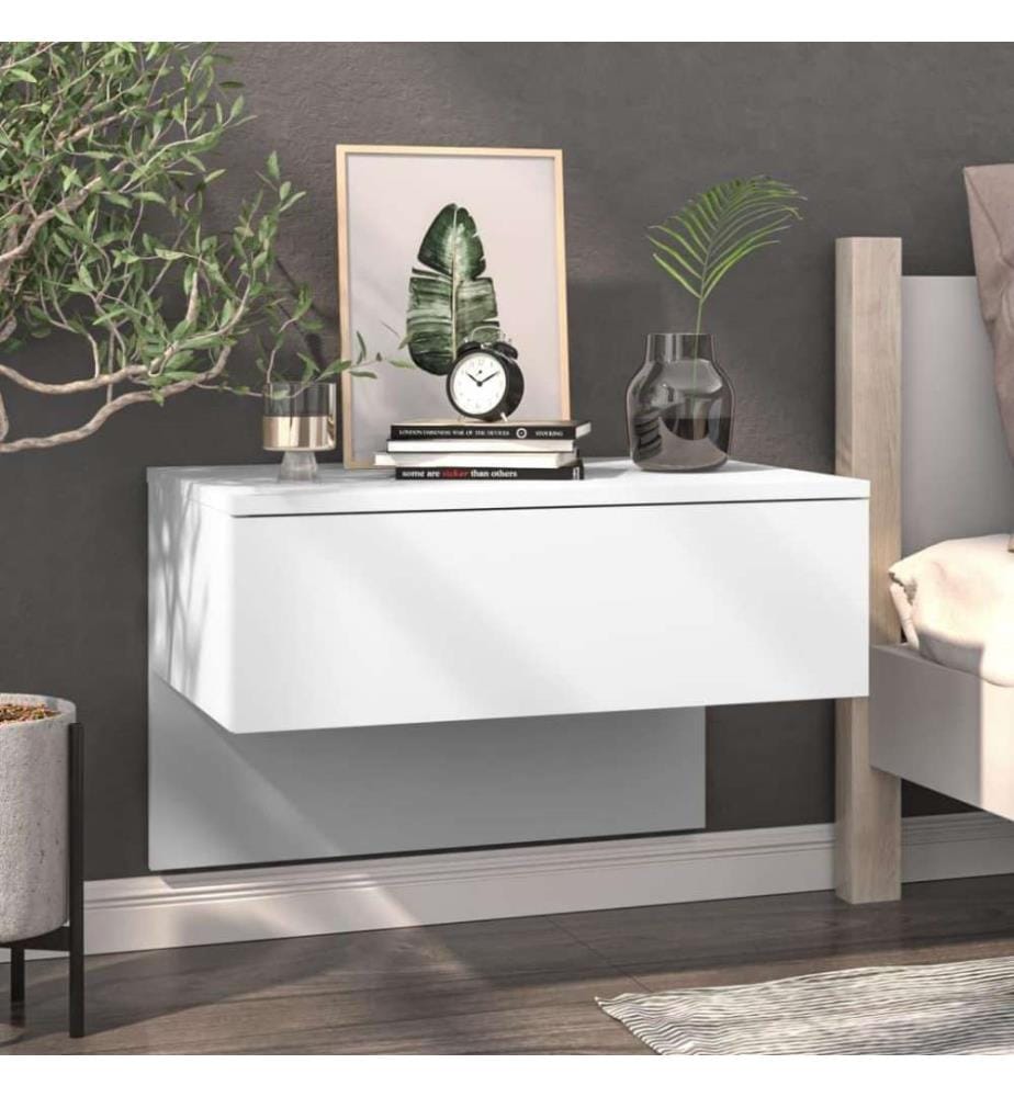 Wand-Nachttisch Weiss Holzwerkstoff