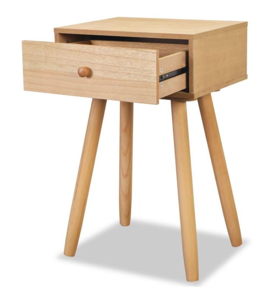 Nachttisch 2 Stk. Kiefernholz Massiv 40 x 30 x 61 cm Braun