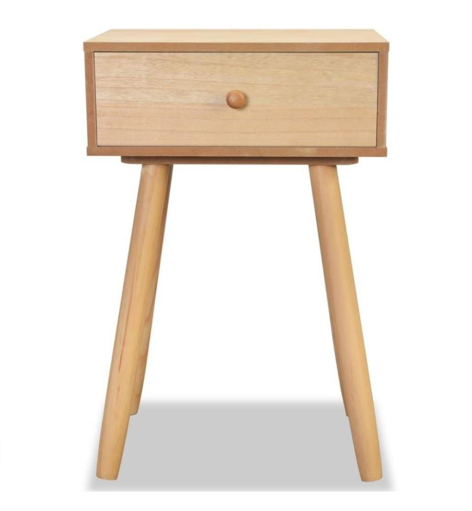 Nachttisch 2 Stk. Kiefernholz Massiv 40 x 30 x 61 cm Braun