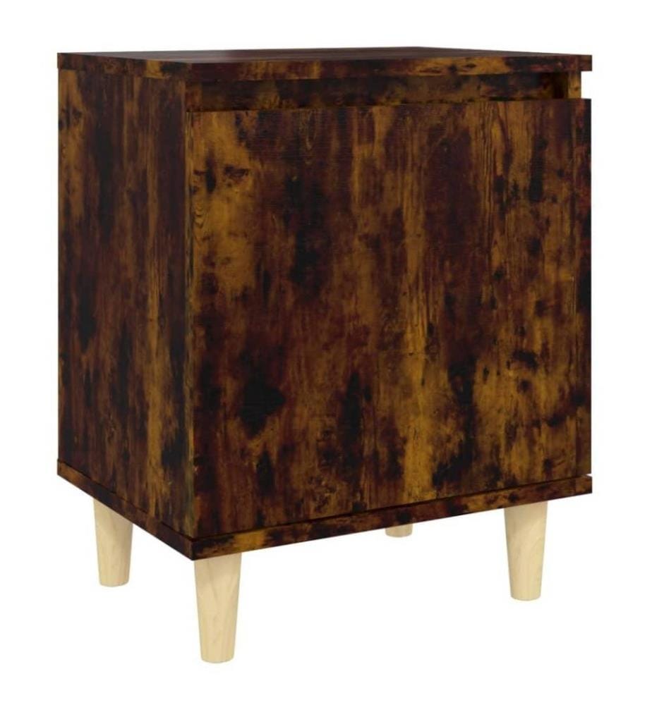 Nachttische 2 Stk. Massivholz-Beine Räuchereiche 40x30x50 cm