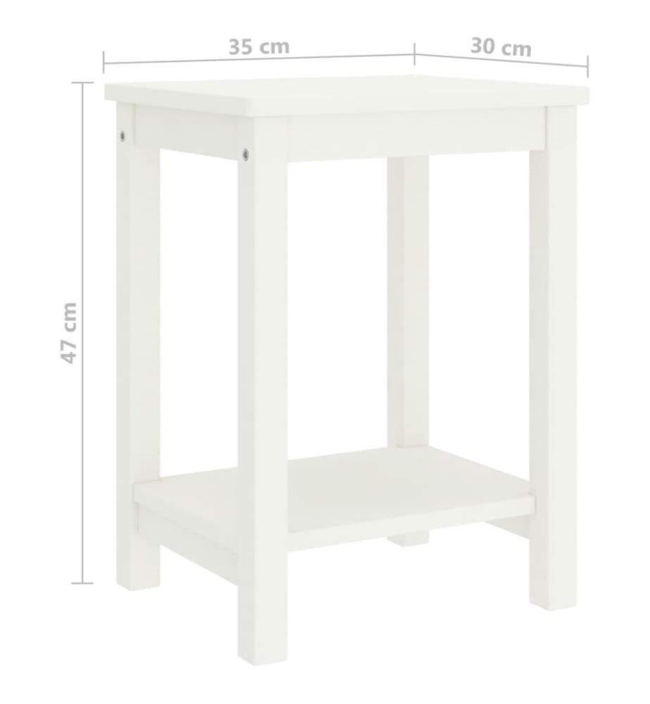 Nachttisch Weiss 35x30x47 cm Massivholz Kiefer