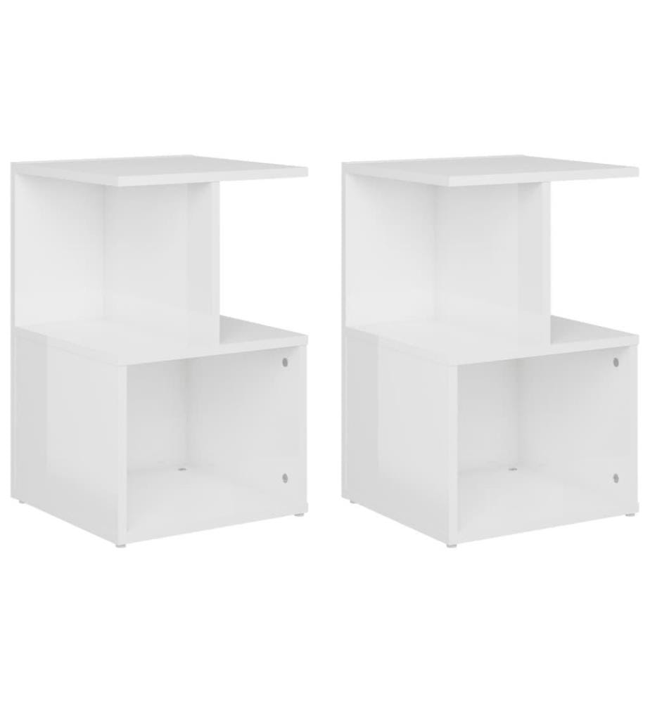 Nachttische 2 Stk. Hochglanz-Weiss 35x35x55 cm Holzwerkstoff