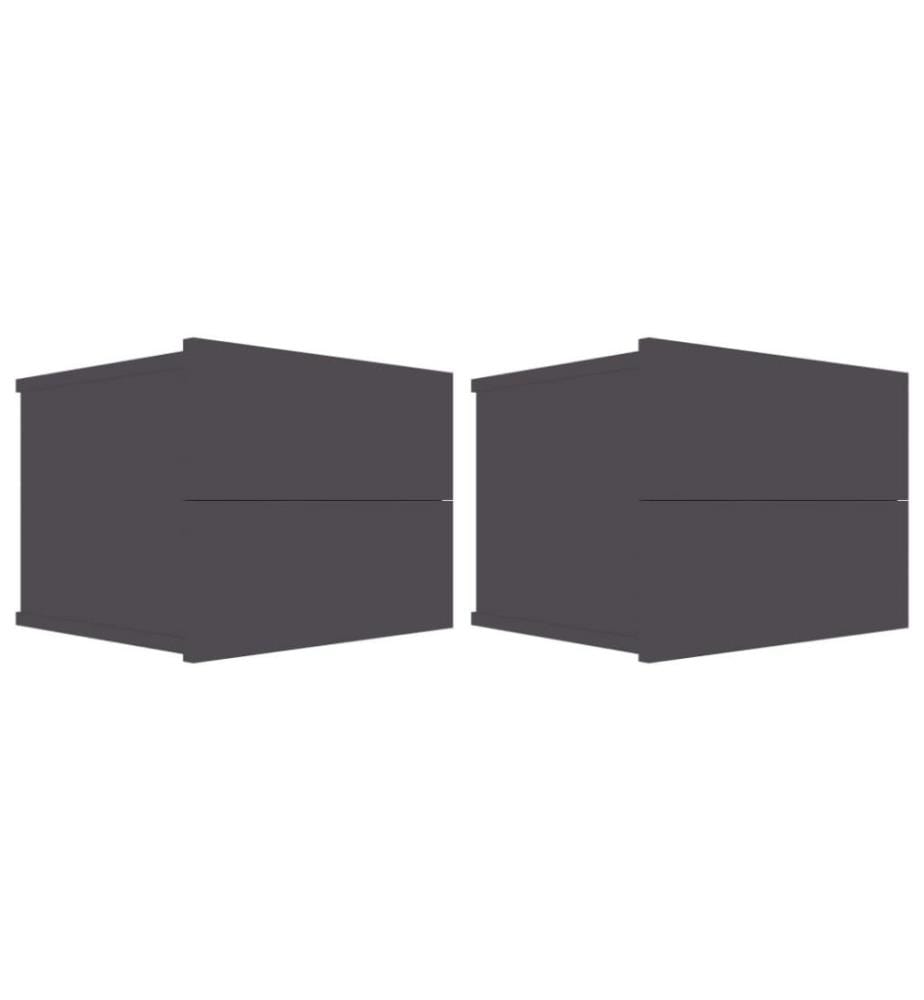 Nachttische 2 Stk. Grau 40x30x30 cm Holzwerkstoff