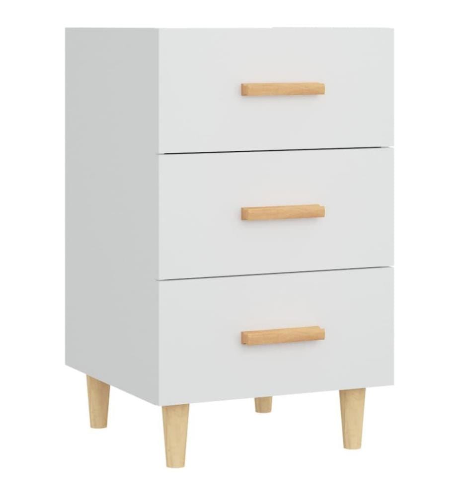 Nachttisch Weiss 40x40x66 cm Holzwerkstoff