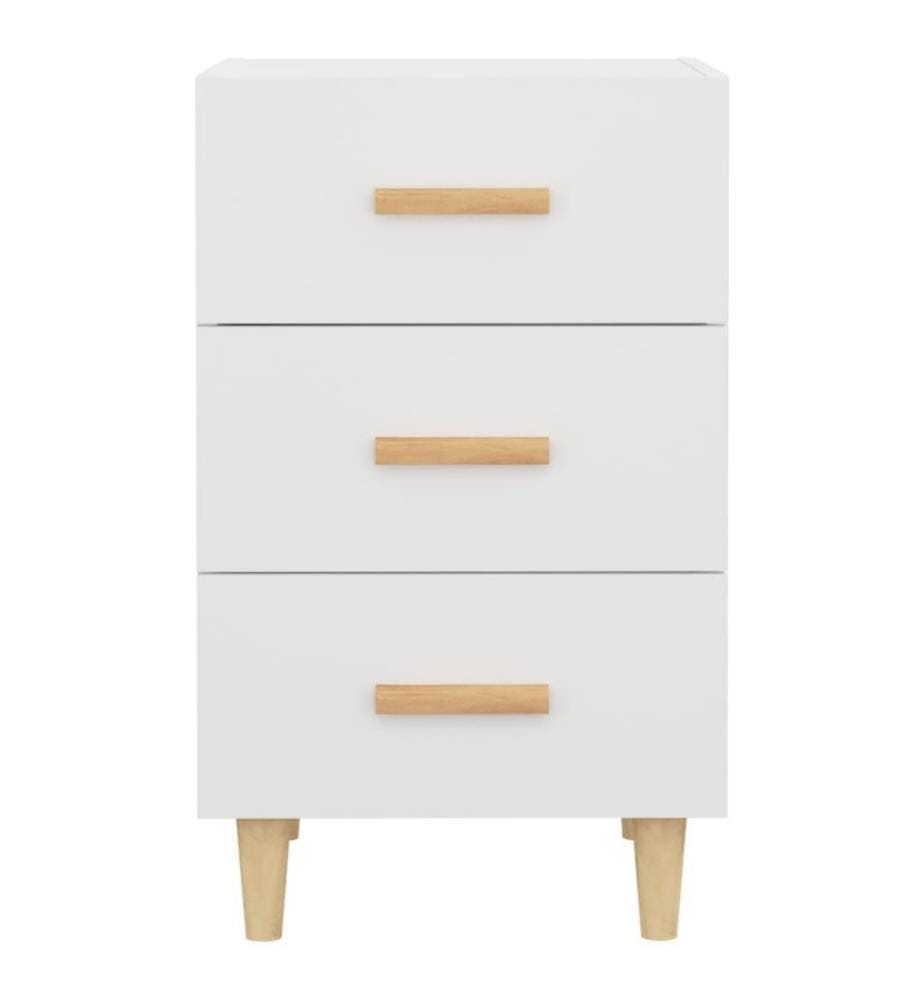 Nachttisch Weiss 40x40x66 cm Holzwerkstoff
