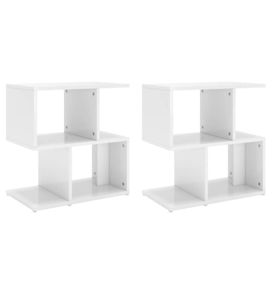Nachttische 2 Stk. Hochglanz-Weiss 50x30x51,5 cm Holzwerkstoff