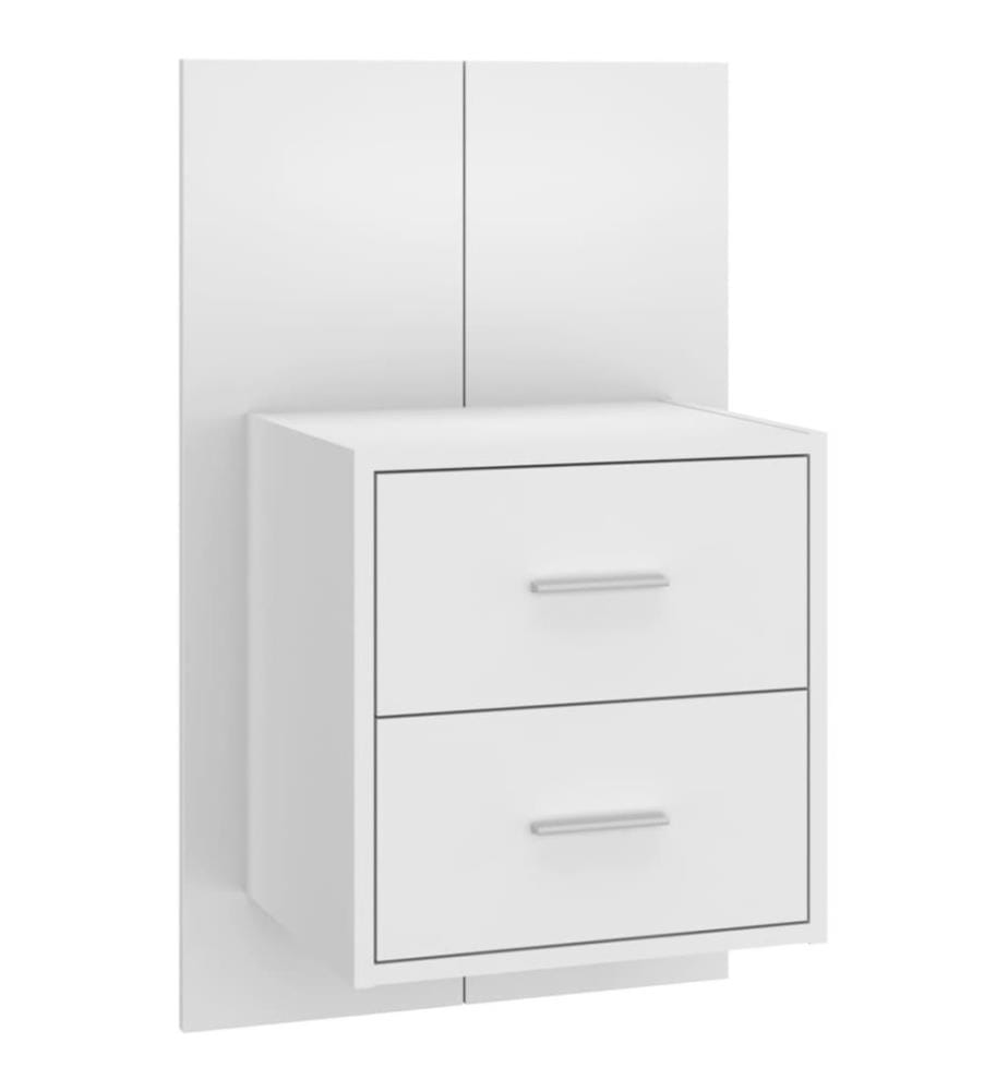 Wand-Nachttische 2 Stk. Weiss Holzwerkstoff