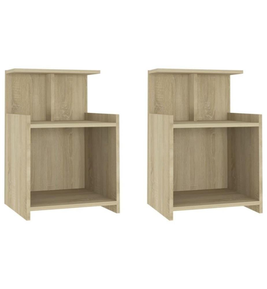 Nachttische 2 Stk. Sonoma-Eiche 40x35x60 cm Holzwerkstoff