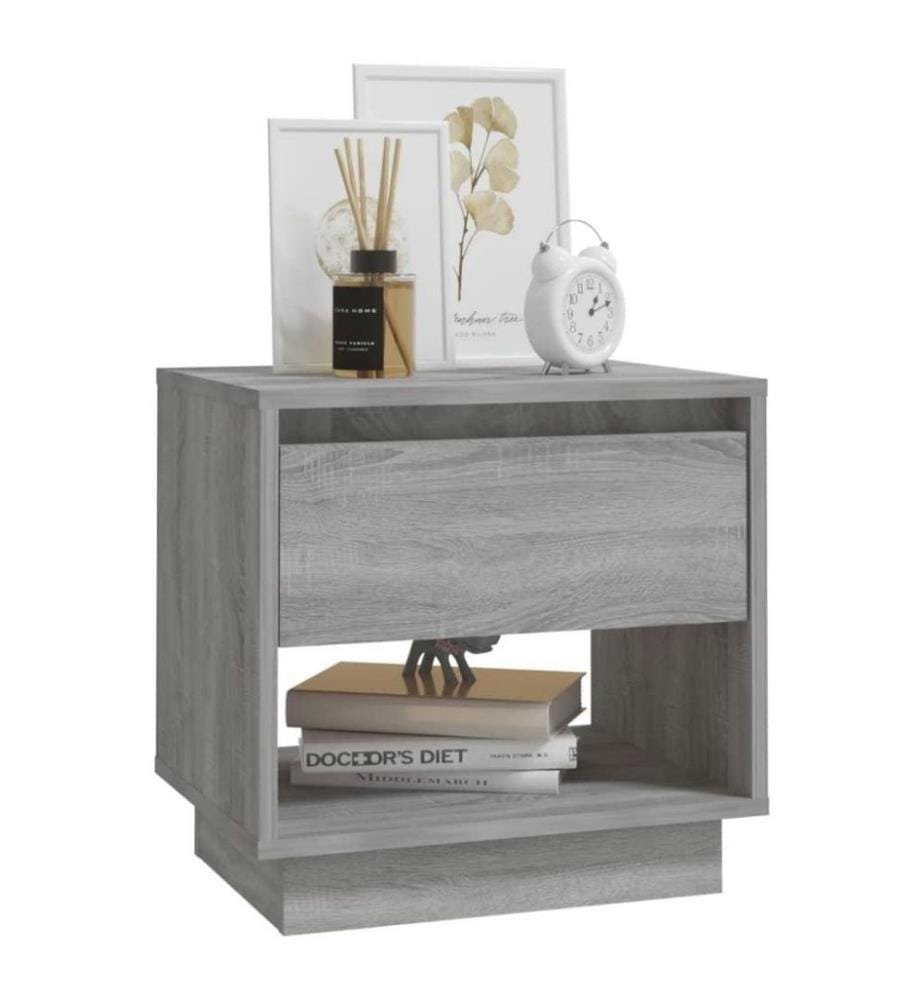 Nachttische 2 Stk. Grau Sonoma 45x34x44 cm Holzwerkstoff