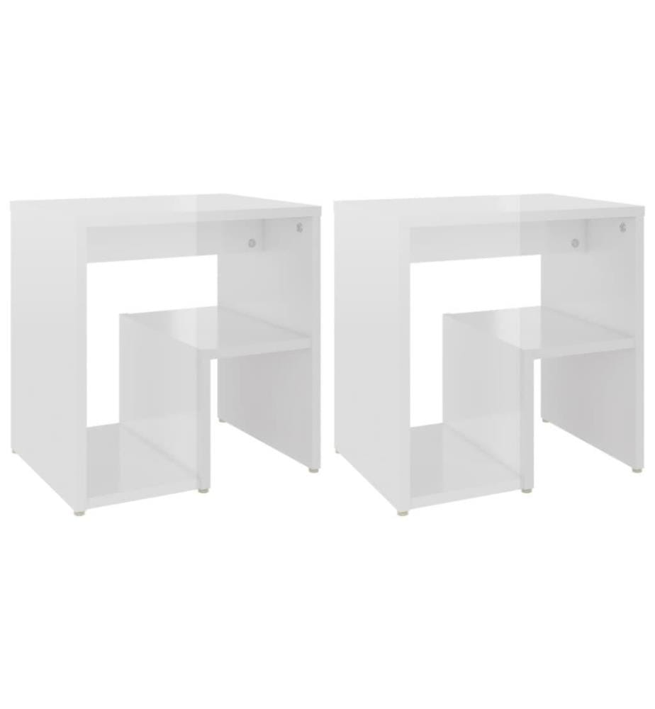 Nachttische 2 Stk. Hochglanz-Weiss 40x30x40 cm Holzwerkstoff