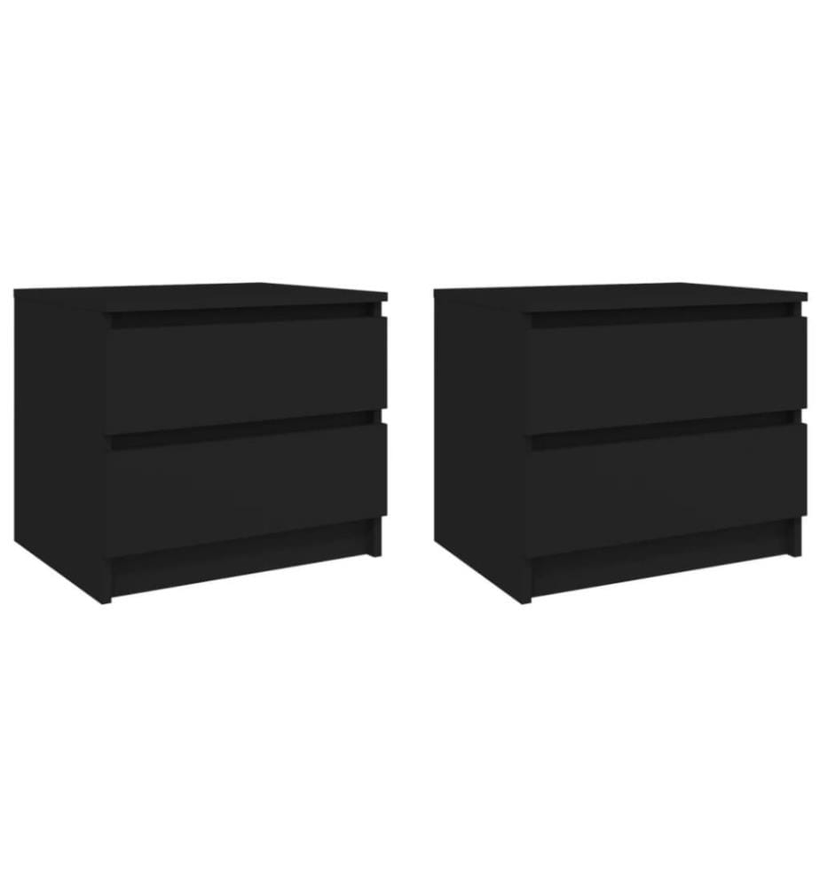 Nachttische 2 Stk. Schwarz 50x39x43,5 cm Holzwerkstoff